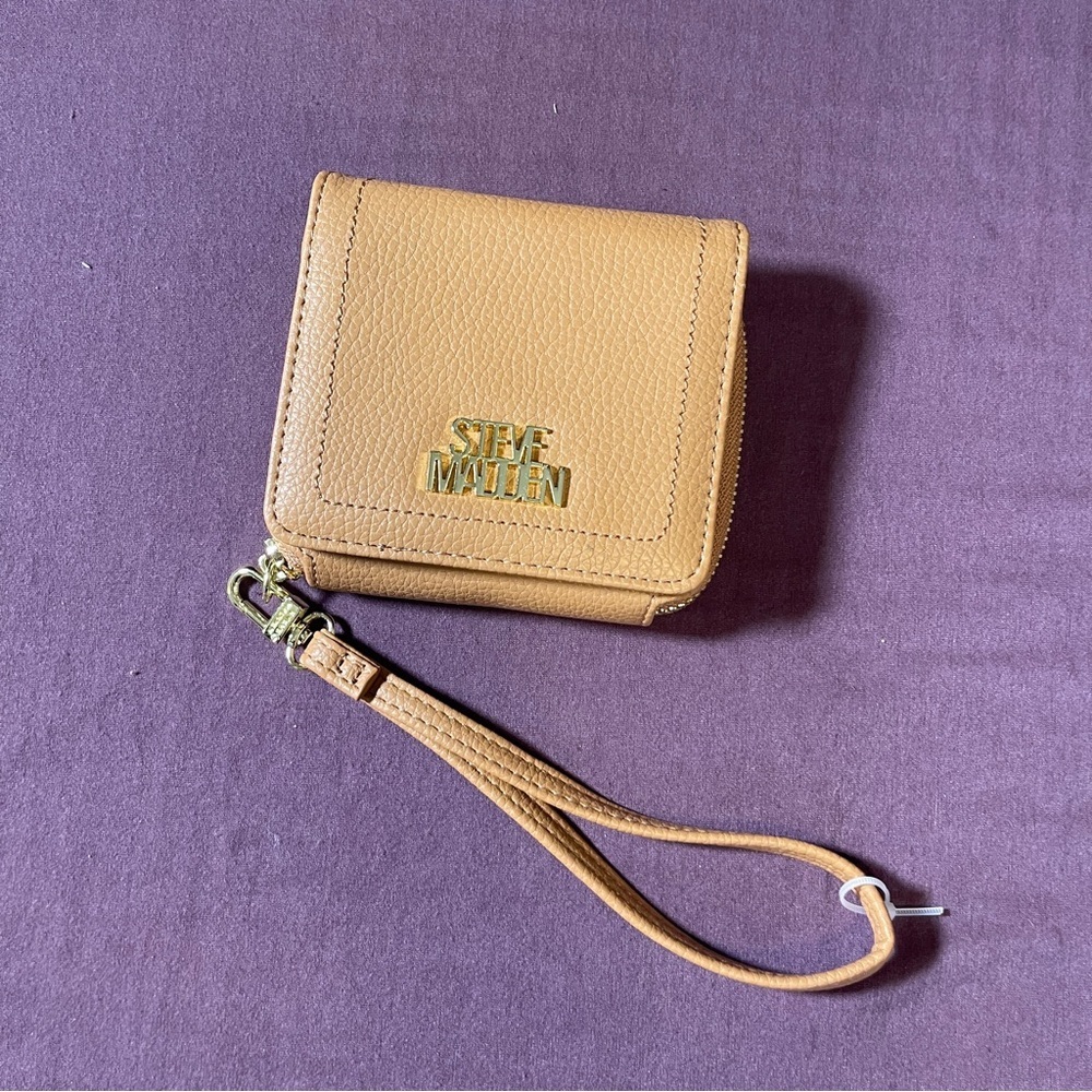 Steve Madden Tan/Camel Wristlet Wallet, Small Bi-fold Square Wallet - NWOT